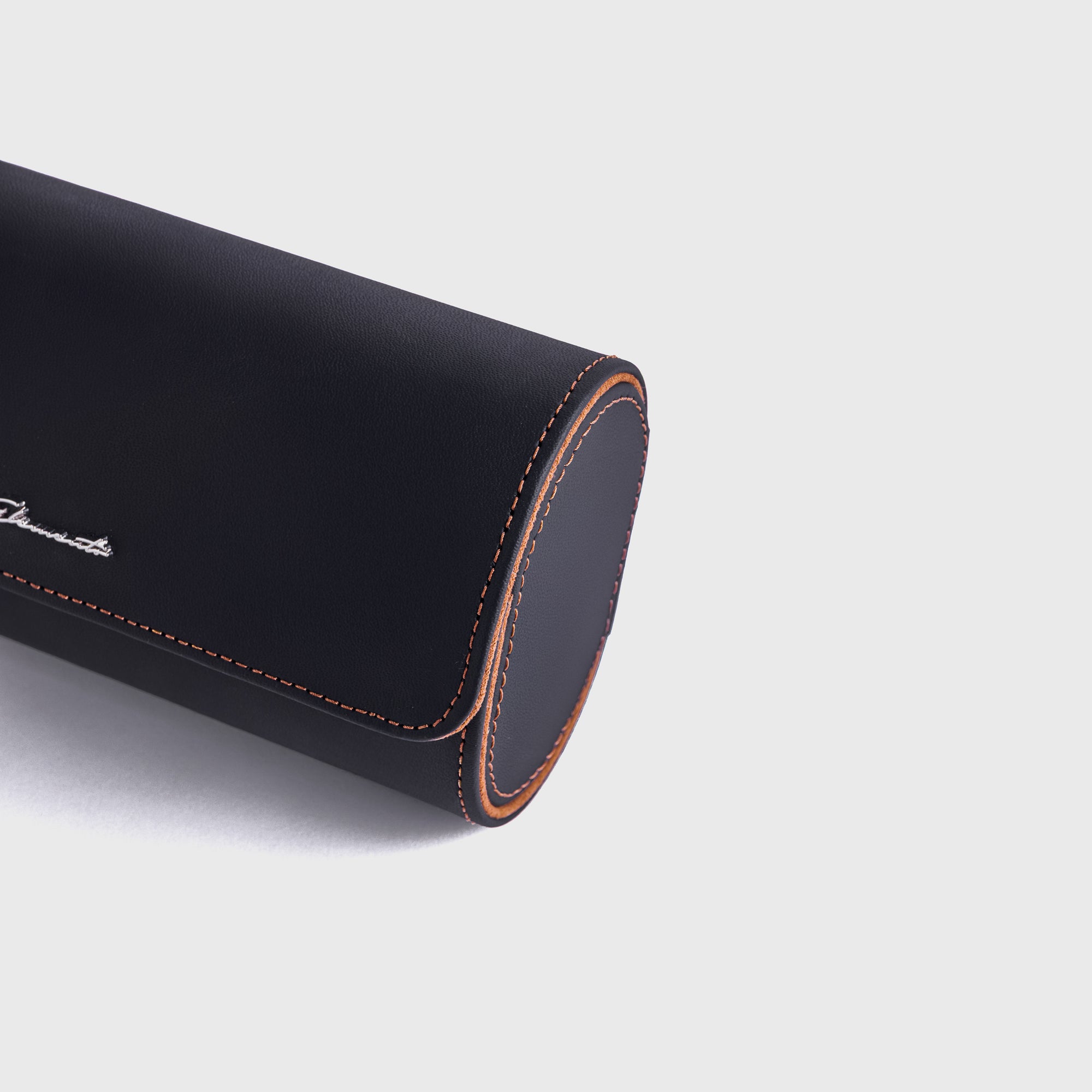 ELEMENTO | BLACK LEATHER 3-WATCH TRAVEL &amp; STORAGE CASE